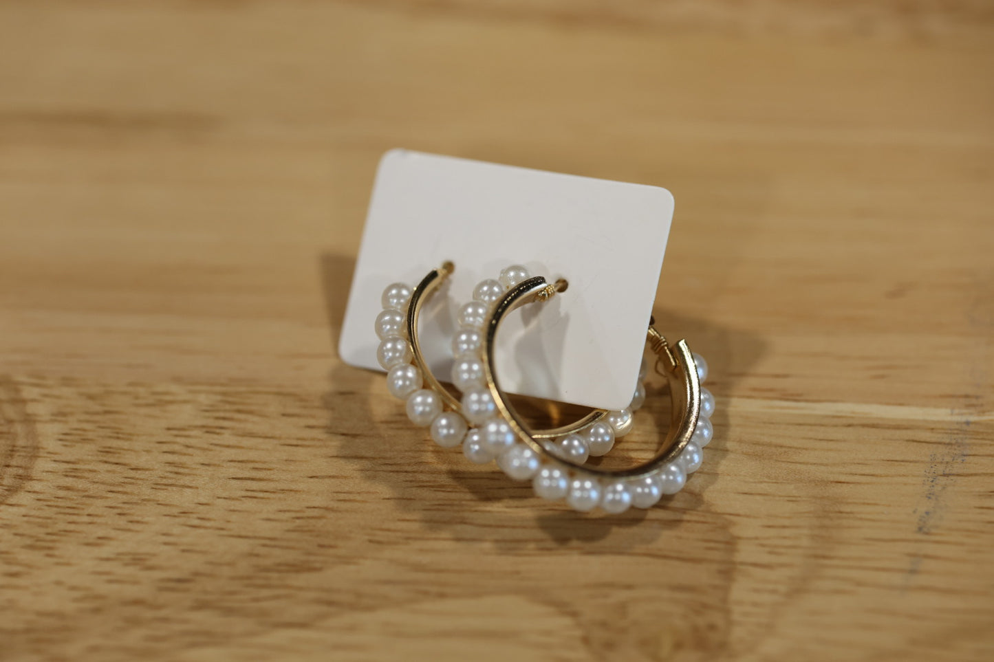 Pearl hoop earrings