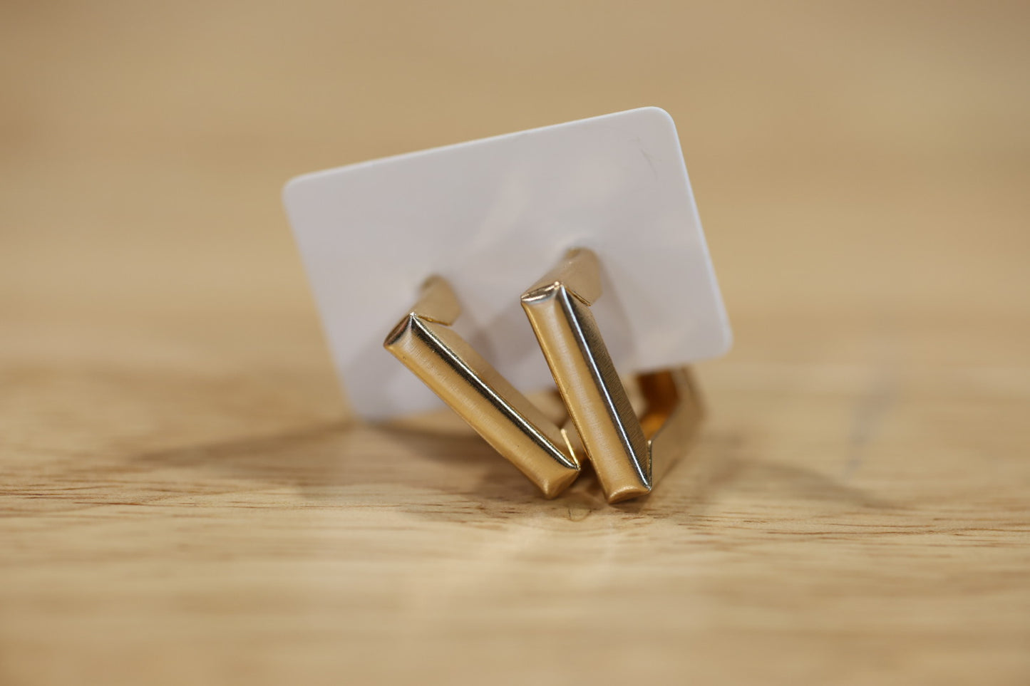 Gold square earrings