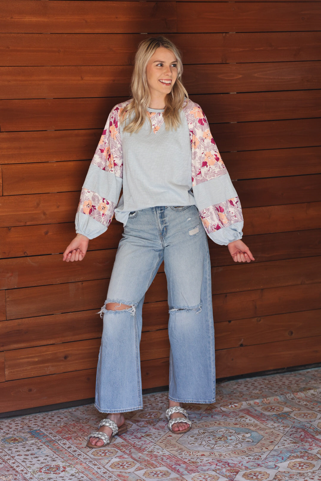 Light blue floral longsleeve