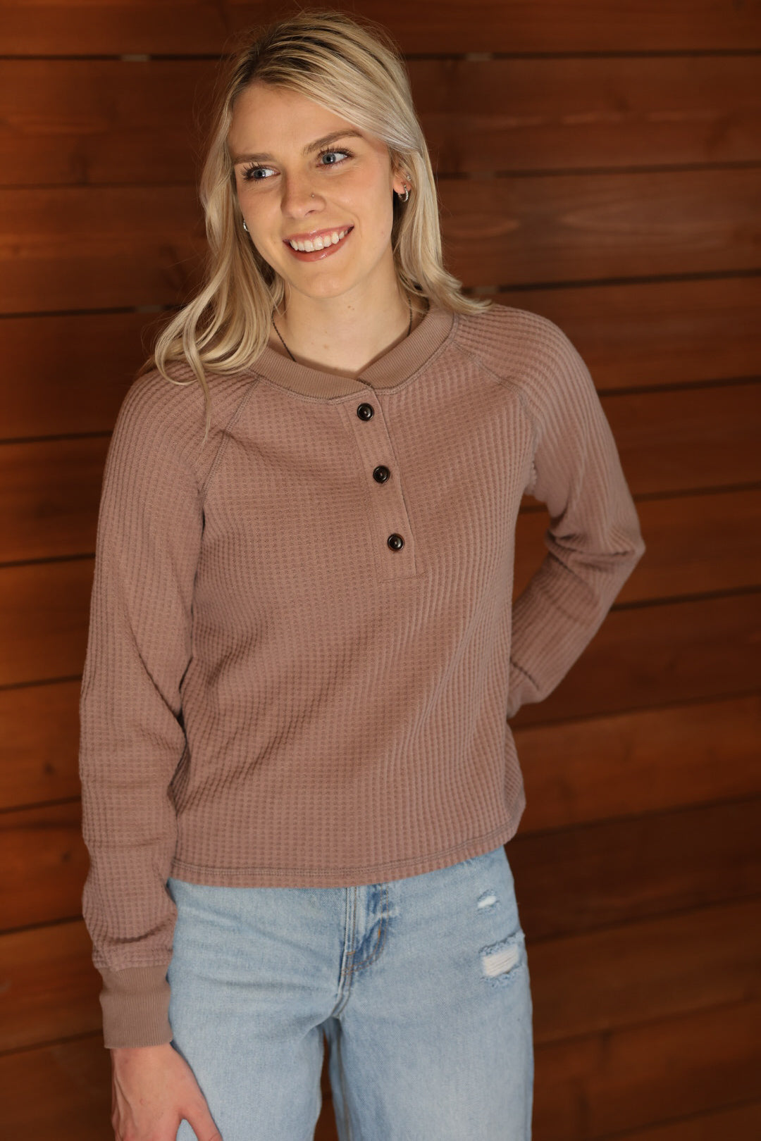 Waffle Long Sleeve Top